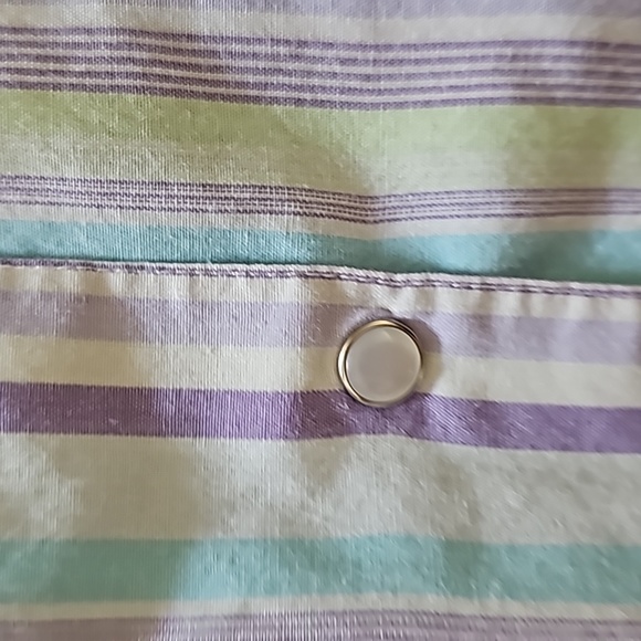 Vintage Kmart Short Sleeve Front Snap Striped  Housecoat Women's Size Medium - Picture 8 of 16